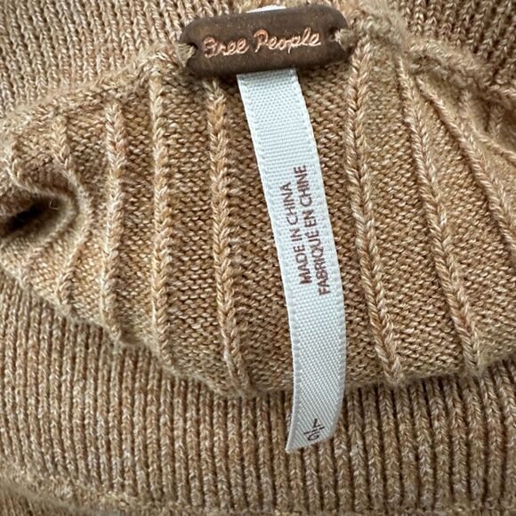 Free People Womens Skyline Ribbed Midi Skirt Tan Cocoa Heather Size Large - Picture 6 of 6